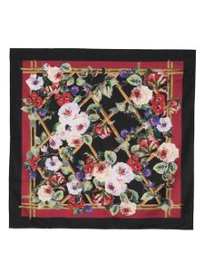 Dolce & Gabbana floral-print silk scarf - Noir