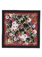 Dolce & Gabbana floral-print silk scarf - Noir - thumbnail