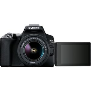 Canon EOS 250D + EF-S 18-55mm f/4-5.6 IS STM + EF 50mm f/1.8 STM SLR camerakit 24,1 MP CMOS 6000 x 4000 Pixels Zwart