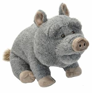 Wild Republic hangbuikzwijn knuffel - pluche - grijs - 30 cm - knuffeldieren - varken