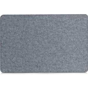 6x Rechthoekige placemats grijs vilt 45 x 30 cm