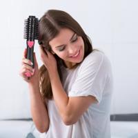 2 in 1 multifunctionele kam Styling roterende hete haar droger Straightener krultang EU Plug