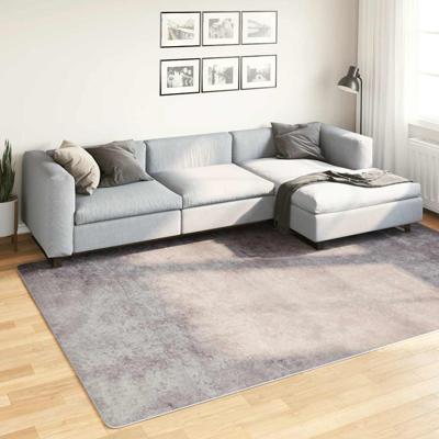 Vloerkleed wasbaar anti-slip 190x300 cm grijs