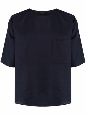 Dell'oglio t-shirt en lin à manches courtes - Bleu