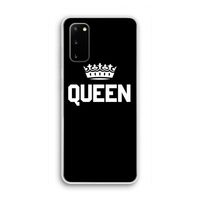 Queen zwart: Samsung Galaxy S20 Transparant Hoesje