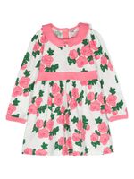 Mini Rodini robe Roses en coton biologique - Blanc - thumbnail