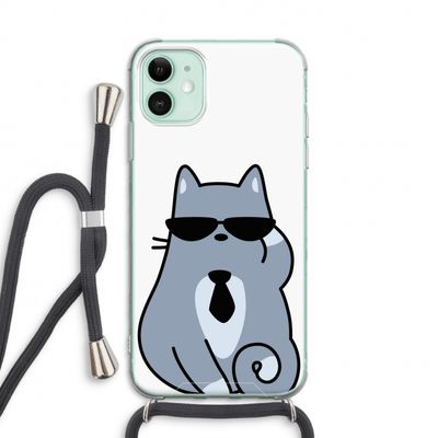 Cool cat: iPhone 11 Transparant Hoesje met koord