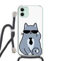 Cool cat: iPhone 11 Transparant Hoesje met koord
