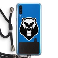 Angry Bear (white): Samsung Galaxy A50 Transparant Hoesje met koord