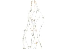 Micro LED sneeuwbal tros op batterij 75 cm 48L zilver/warm wit - Lumineo