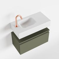 Toiletmeubel Mondiaz Andor | 60 cm | Meubelkleur Army | Lex vrijhangend wastafel Talc Links | 1 kraangat