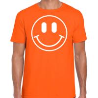 Verkleed T-shirt voor heren - Smile Emoticon - oranje - carnaval - foute party - feestkleding - thumbnail