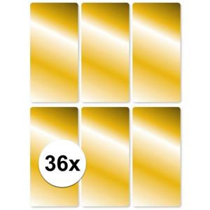 Etiketten - 6x vel met 6 stuks - goud - 2,5 x 5,5 cm - stickers