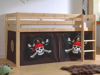 Bed ALIZE halfhoogslaper 90x200 cm natuurlijk pijnboom tent Pirate des Caraïbes II - thumbnail