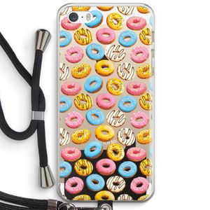 Pink donuts: iPhone 5 / 5S / SE Transparant Hoesje met koord