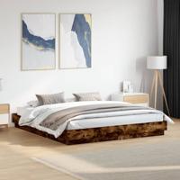 Bedframe met LED-verlichting gerookt eikenkleurig 180x200 cm