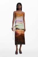 Lange jurk met bandjes sunset - YELLOW - XL
