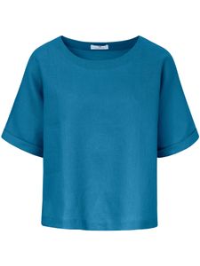 Shirt 100% linnen korte mouwen Van Peter Hahn turquoise