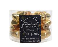 12 Glazen sterren 40 mm licht goud - Decoris