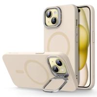 iPhone 15 Cloud Soft Case with Stash Stand (HaloLock) - Light Tan
