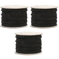 3x Rollen zwart elastiek 1 mm x 20 meter hobbymateriaal