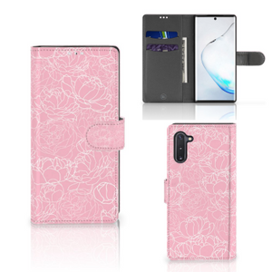 Samsung Galaxy Note 10 Hoesje White Flowers