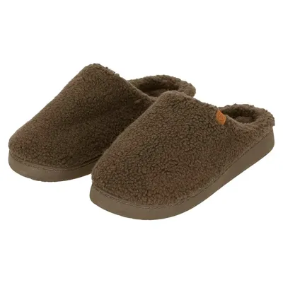 Warme teddy heren slippers - Heren pantoffels met stevige zool - Wollen slippers
