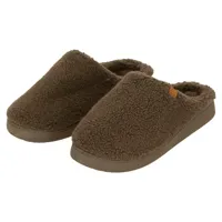 Warme teddy heren slippers - Heren pantoffels met stevige zool - Wollen slippers
