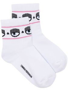 Chiara Ferragni chaussettes à motif Eyelike en intarsia - Blanc