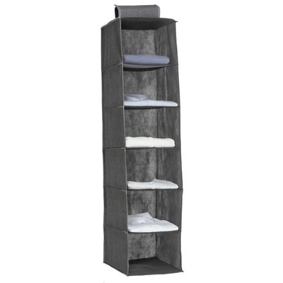 Kast organizer - hangend - 6 vakken - 30 x 30 x 120 cm - grijs