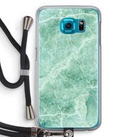 Groen marmer: Samsung Galaxy S6 Transparant Hoesje met koord