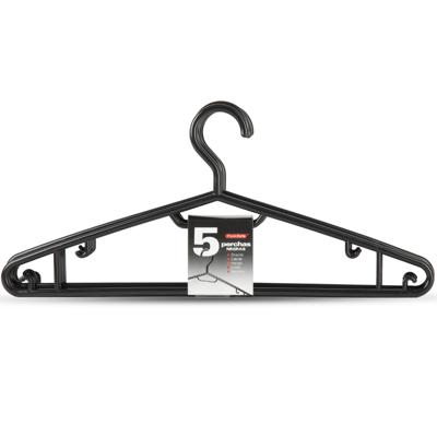 Plasticforte Kledinghangers - 20x - zwart - kunststof - 40 cm - kleerhangers