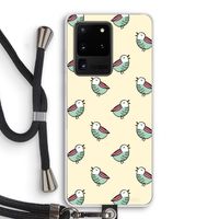 Vogeltjes: Samsung Galaxy S20 Ultra Transparant Hoesje met koord