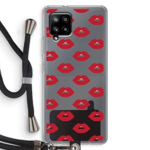 Lips: Samsung Galaxy A42 5G Transparant Hoesje met koord