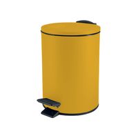 Spirella Pedaalemmer Cannes - safraan geel - 3 liter - metaal - L17 x H25 cm - soft-close - toilet/badkamer - Pedaalemme