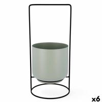 Bloempot met standaard Vinthera Moa Groen Metaal 18 x 18 x 39 cm (6 Stuks)