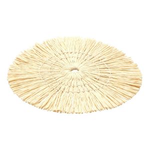 Placemat - D38 cm - gevlochten riet - beige - bohemian style