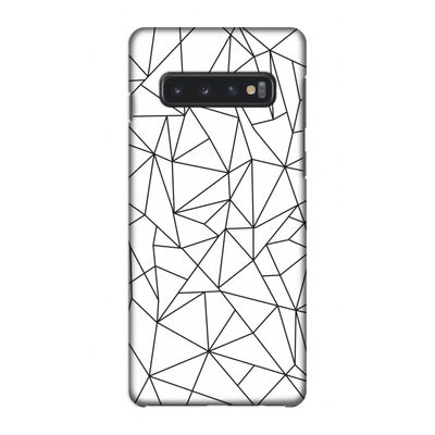 Geometrische lijnen zwart: Samsung Galaxy S10 4G Volledig Geprint Hoesje