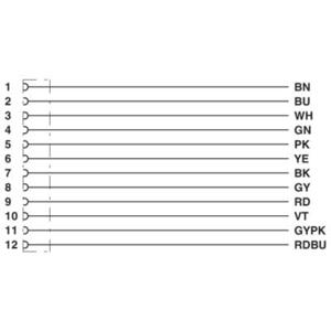 Phoenix Contact 1442188 Sensor/actuator inbouwconnector M12 Aantal polen: 12 1.00 m 1 stuk(s)