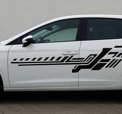 Tribale zwarte strepen autosticker