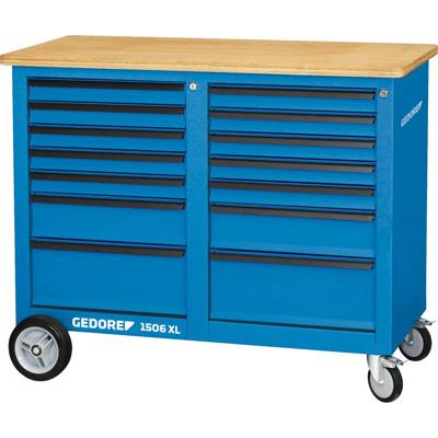 Gedore 2528088 1506 XL 2511 - werkbank op wielen, 1,25 m breed, met 14 laden (b x h x d) 1250 x 985 x 550 mm