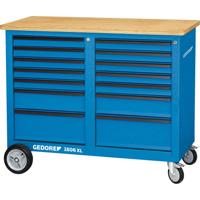Gedore 2528088 1506 XL 2511 - werkbank op wielen, 1,25 m breed, met 14 laden (b x h x d) 1250 x 985 x 550 mm