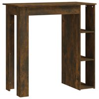 The Living Store Bartafel Gerookt Eiken - 102 x 50 x 103.5 cm - Met 3 Opbergvakken