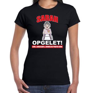 Verjaardag cadeau t-shirt Sarah opgelet 50 jaar zwart voor dames