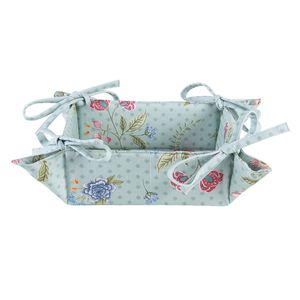 Clayre & Eef Broodmand 35x35x8 cm Blauw Groen Katoen Bloemen Cadeau keuken Blauw Cadeau keuken