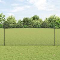 VidaXL Hek met paal grijs 1,4 x 25 m staal en pvc