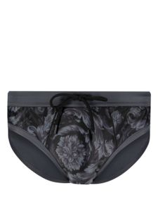 Versace short de bain à imprimé baroque - Noir