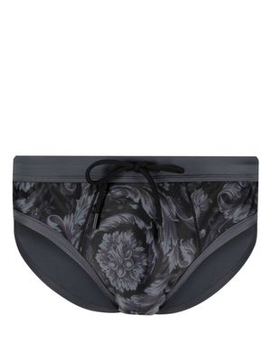 Versace short de bain à imprimé baroque - Noir