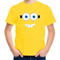 Verkleed / carnaval t-shirt lachend geel poppetje voor kinderen - Verkleed / kostuum shirts