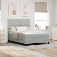 Boxspring bed met matras Lichtgrijs 140 x 190 cm Fluweel